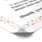 Pastel Regenboog Kleuren Baby shower Luier Raffle Poster (Hoek)