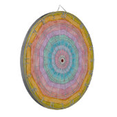 Pastel Regenboog Kleuren Rustieke Hout Tintaar Dartbord (Voorkant Links)