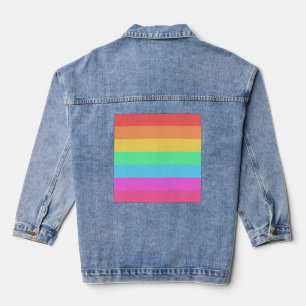 Pastel Regenboog Kleuren Strepen Ontwerp Denim Jacket