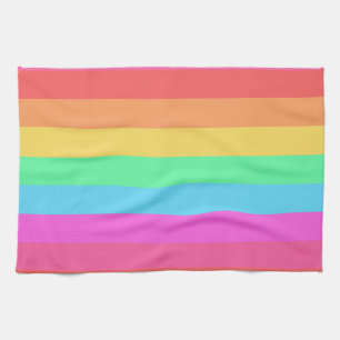 Pastel Regenboog Kleuren Strepen Ontwerp  Theedoek