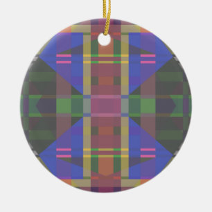 Pastel Regenboog Kleurrijke Geometrisch Keramisch Ornament