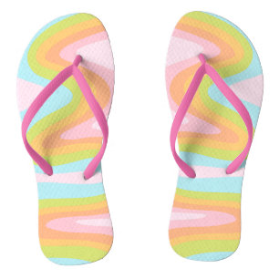 Pastel regenboog kronkel teenslippers