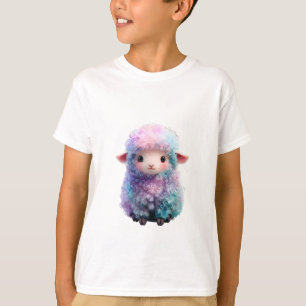 Pastel Regenboog Krulwol Schaap Kinderen T-shirt