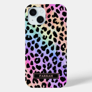 Pastel Regenboog Luipaardprint Monogram
