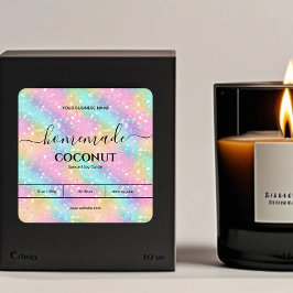 Pastel regenboog marmer zelfgemaakte kaars labels