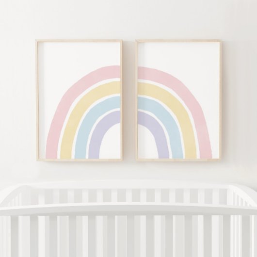 Pastel Regenboog Meisje Kinderkamer Decor Muurkunst Sets