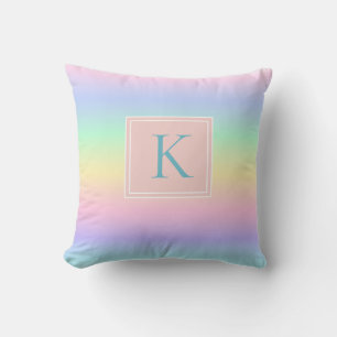 Pastel Regenboog Meisjes Beginletter Worp Kussen