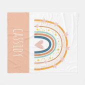 Pastel regenboog meisjes fleece deken (Voorkant (Horizontaal))