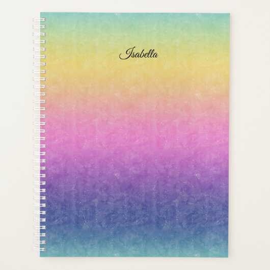 Pastel regenboog met de Naam van het Manuscript of Planner (Voorkant)