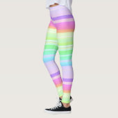 Pastel regenboog multicolor gestreept leggings (Links)