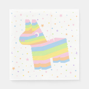 Pastel Regenboog Piñata Servet voor Verjaardagsfee