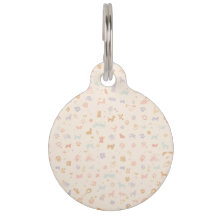 Pastel Regenboog Pootafdruk Hondenhalsband Label |