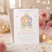 Pastel Regenboog Prinses Koets Quinceañera