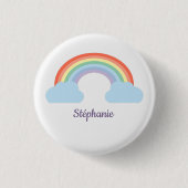 Pastel Regenboog Ronde Button 3,2 Cm (Voorkant)