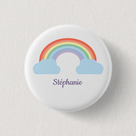 Pastel Regenboog Ronde Button 3,2 Cm (Voorkant)