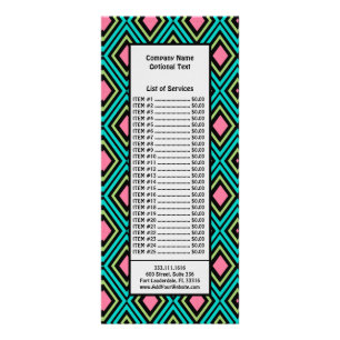 Pastel Regenboog Ruiten Geometrische Zwarte Roze B Reclamekaart