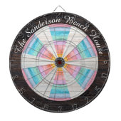 Pastel Regenboog Rustieke Bruine Houtstructuur  Dartbord (Voorkant)