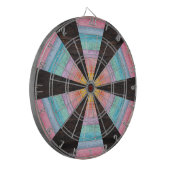 Pastel Regenboog Rustieke Houten Dartbord (Voorkant Links)