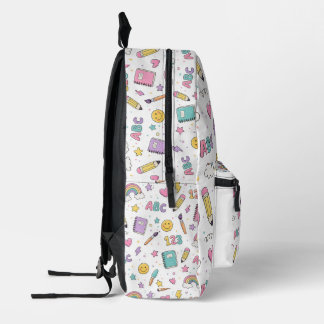 Pastel Regenboog School Doodles Rugzak Patroon