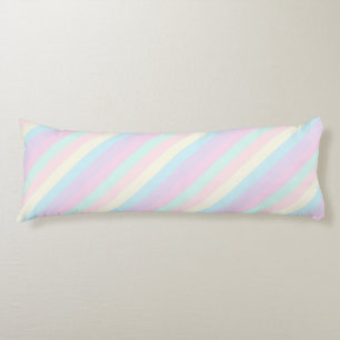 Pastel Regenboog Sherbet Diagonale strepen Lichaamskussen