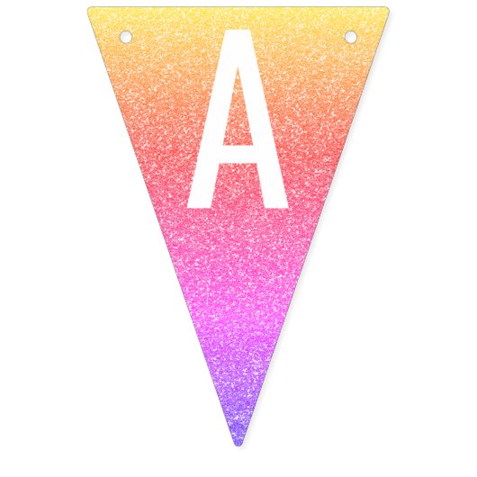 Pastel Regenboog Sparkle Glitter Design Customize Vlaggetjes (Derde vlag)