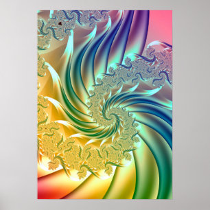Pastel Regenboog Spiraal Poster