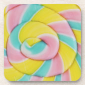 Pastel regenboog spiraal Snoep foto Bier Onderzetter (Voorkant)