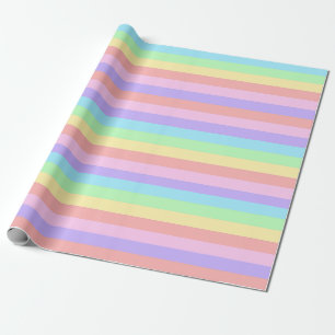 Pastel Regenboog Strepen Fairy Kei Verjaardag Cadeaupapier