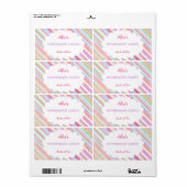 Pastel Regenboog Stripe Gepersonaliseerd Zelfgemaa Etiket (Full Sheet)