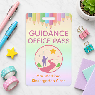 Pastel Regenboog Studiegids Kantoor Pas Badge