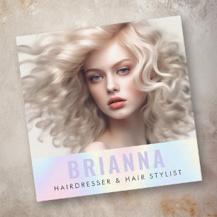 Pastel regenboog trendy moderne minimale foto vierkante visitekaartje