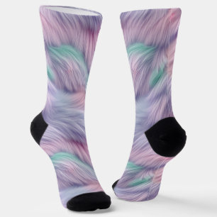 Pastel Regenboog Vacht Sokken