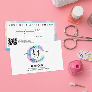Pastel Regenboog Verf Swash Chic Logo Afspraak Visitekaartje