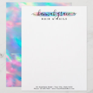 Pastel Regenboog Verf Swash Elegant Aangepast Logo Briefhoofd