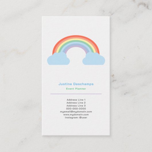 Pastel Regenboog Verticaal Visitekaartje (Voorkant)