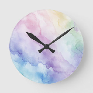 Pastel regenboog wandklok ronde klok