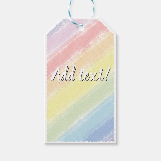 Pastel Regenboog Waterverf Achtergrond Aangepast Cadeaulabel (Voorkant)