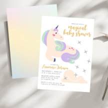 Pastel Regenboog Waterverf Eenhoorn Baby Shower