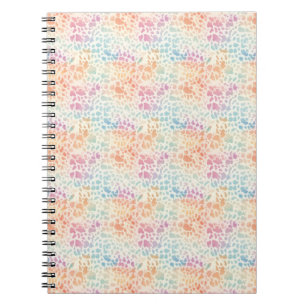 Pastel Regenboog Waterverf Luipaardprint Notitieboek