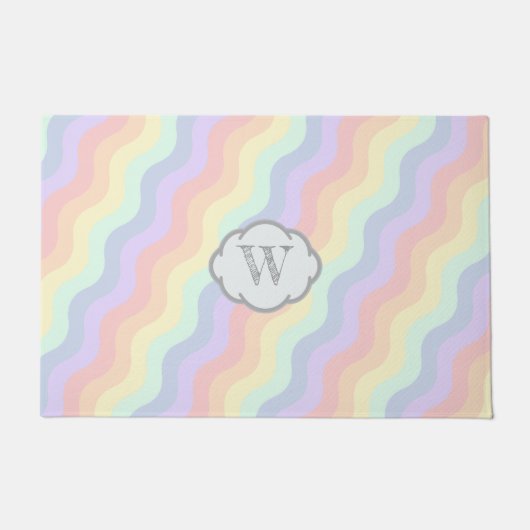Pastel Regenboog Waves Deurmat (Voorkant)