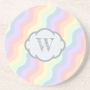 Pastel Regenboog Waves Zandsteen Onderzetter
