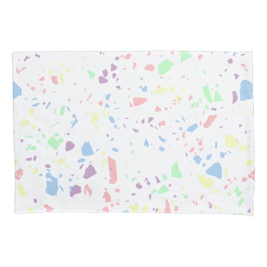 Pastel regenboog wit Abstract Terrazzo Patroon Kussensloop (Voorkant-Links)