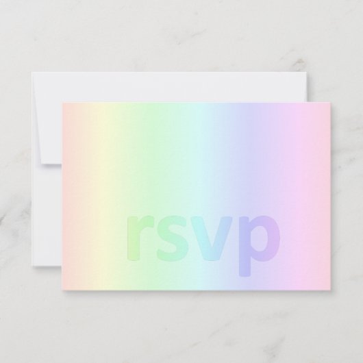 Pastel regenboogBaby shower RSVP Kaartje (Voorkant)