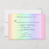 Pastel regenboogBaby shower RSVP Kaartje (Achterkant)