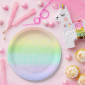 Pastel Regenboogcirkels in Cirkels Papieren Bordje (Feest)