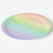Pastel Regenboogcirkels in Cirkels Papieren Bordje (Gekanteld)