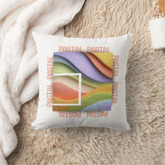 Pastel Regenbooggolfen Kunst Worp Kussen