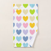 Pastel regenboogharten bad handdoek (Handdoek)