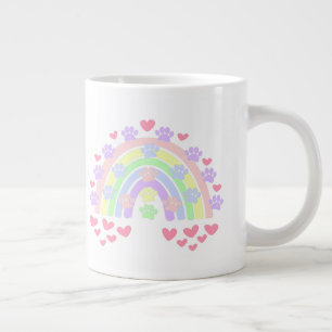 Pastel regenboogharten Dog schildert dubbeltoon Extra Grote Beker