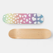 Pastel regenboogharten voor haar skateboard (Horizontaal)